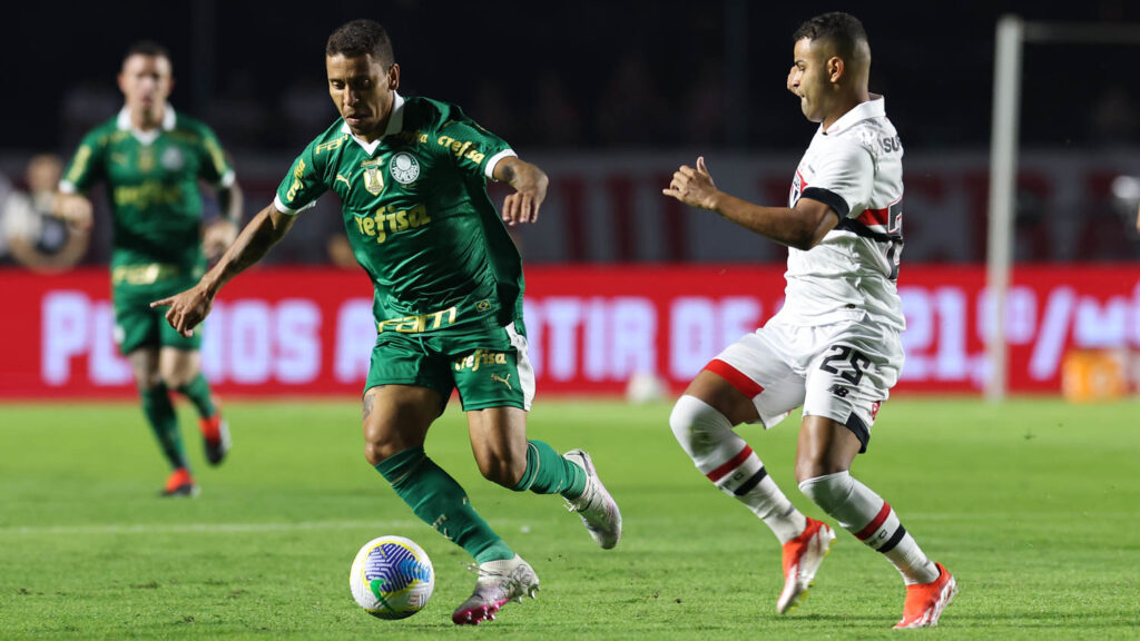 Lance de São Paulo x Palmeiras. Foto: Cesar Greco/Palmeiras