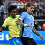 Lance do jogo entre Seleção Brasileira x Uruguai. Foto: Conmebol