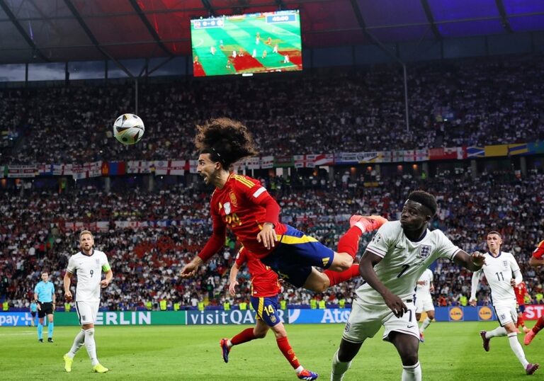 Espanha x Inglaterra na final da Eurocopa. Foto: Uefa