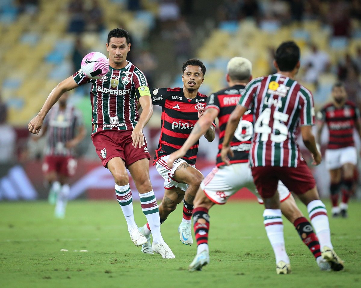 Lance de Flamengo x Fluminense. Imagem: Lucas Merçon/FFC