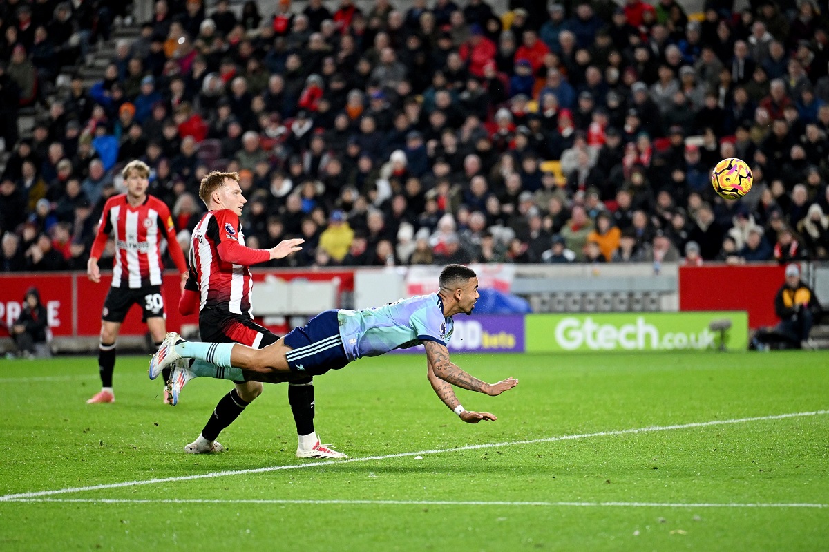 Lance do jogo entre Brentford x Arsenal. Imagem: Divulgação Arsenal